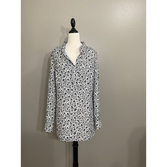 Women's Size Medium Elaine Turner Grey Dress Shirt - Picture 1 of 5